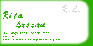 rita lassan business card